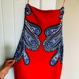 Express red strapless dress